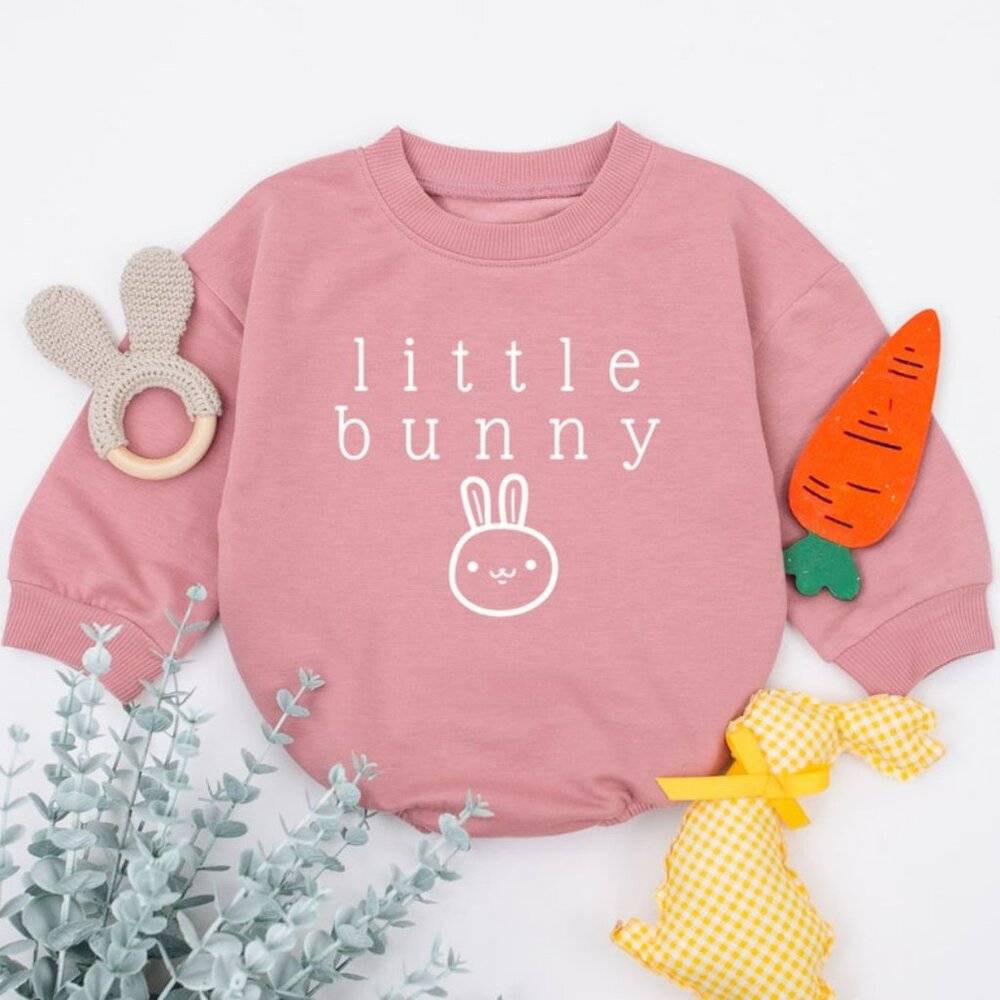 Little Bunny Baby Romper, Bunny Baby Sleepsuit, Easter Day Baby Gift
